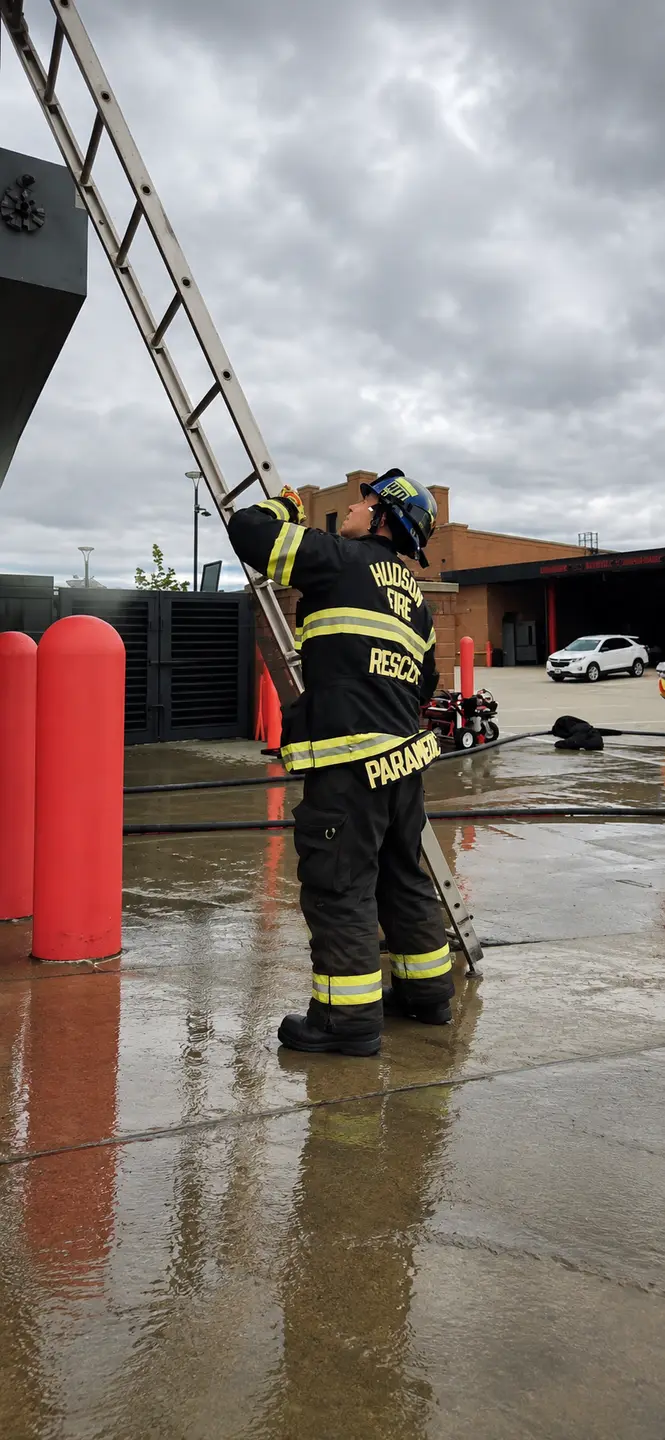 Tyler Butts participating in ladder training